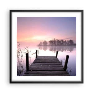 Plagát v čiernom ráme - Z ľaliovej hmly… - 50x50 cm