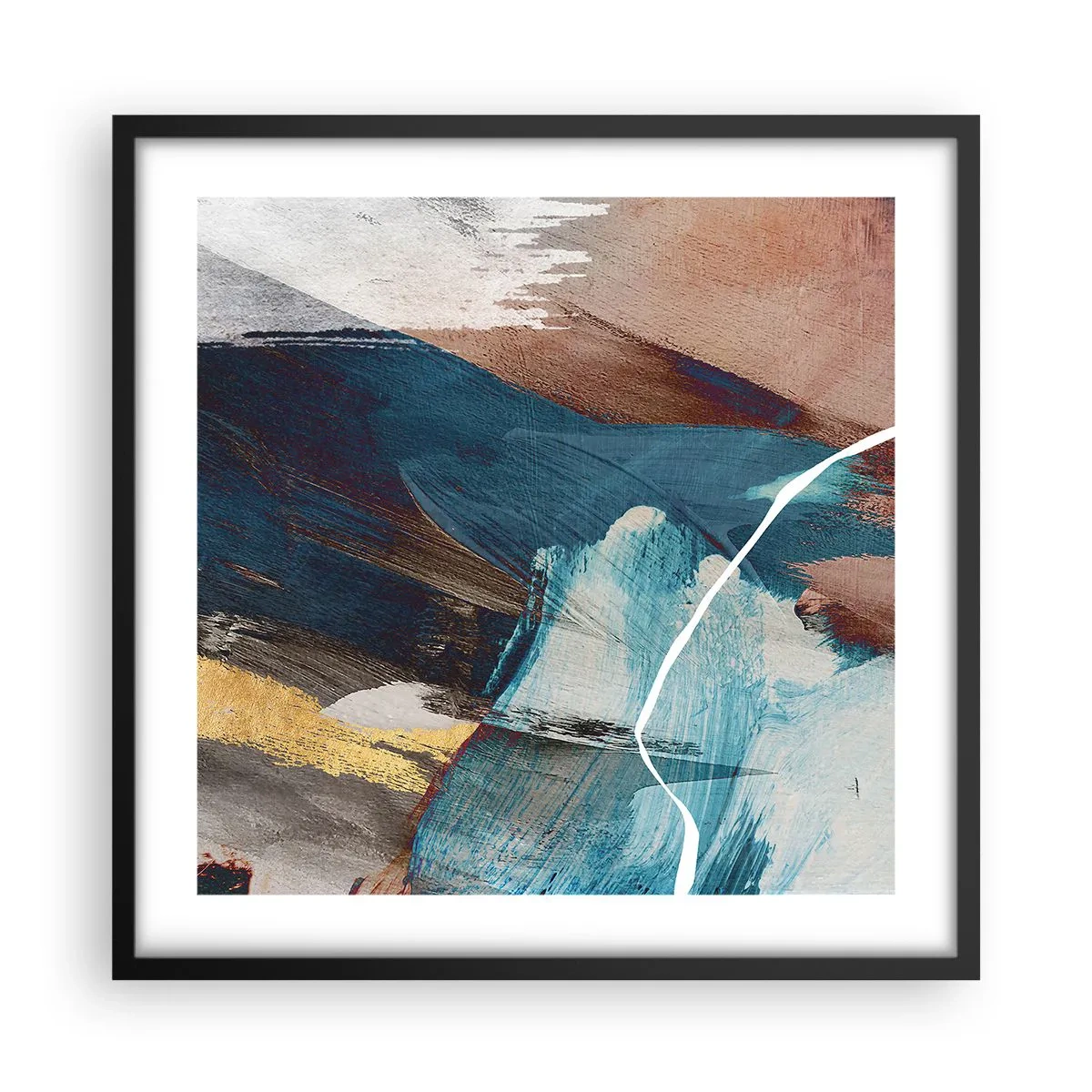 Plagát v čiernom ráme - Na plno a s energiou - 50x50 cm