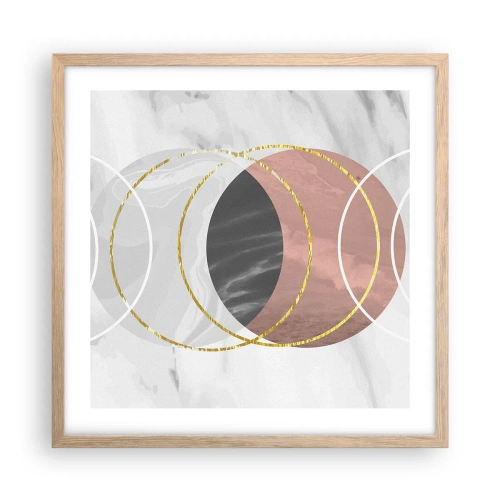 Plagát v ráme zo svetlého duba - Hudba sfér - 50x50 cm