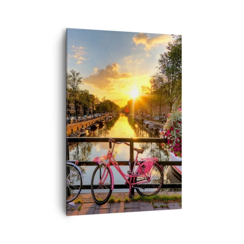Obraz na plátne - Jarné ráno v Amsterdame - 70x100 cm