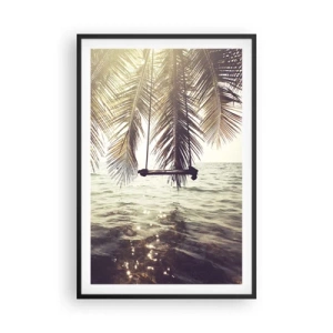Plagát v čiernom ráme - Hojdať sa ľubovoľne v oblakoch - 61x91 cm