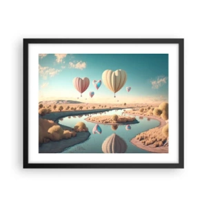 Plagát v čiernom ráme - Láska ťa nechá vzlietnuť - 50x40 cm