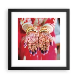 Plagát v čiernom ráme - Pripravená chytiť šťastie - 30x30 cm