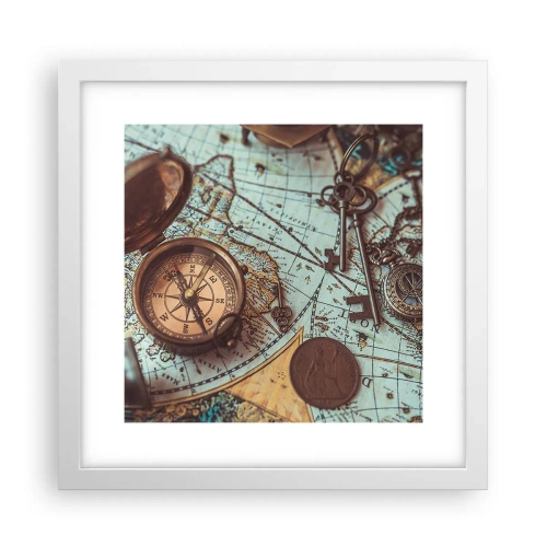 Plagát v bielom ráme - Pre dobrodruha - 30x30 cm