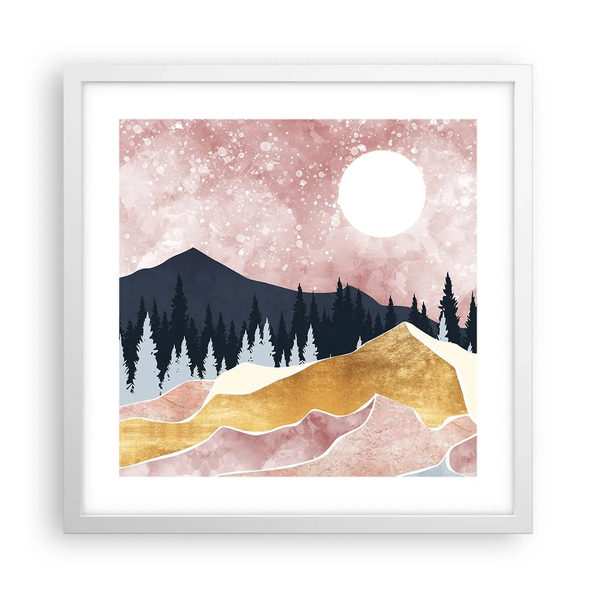 Plagát v bielom ráme - Nočná hliadka - 40x40 cm