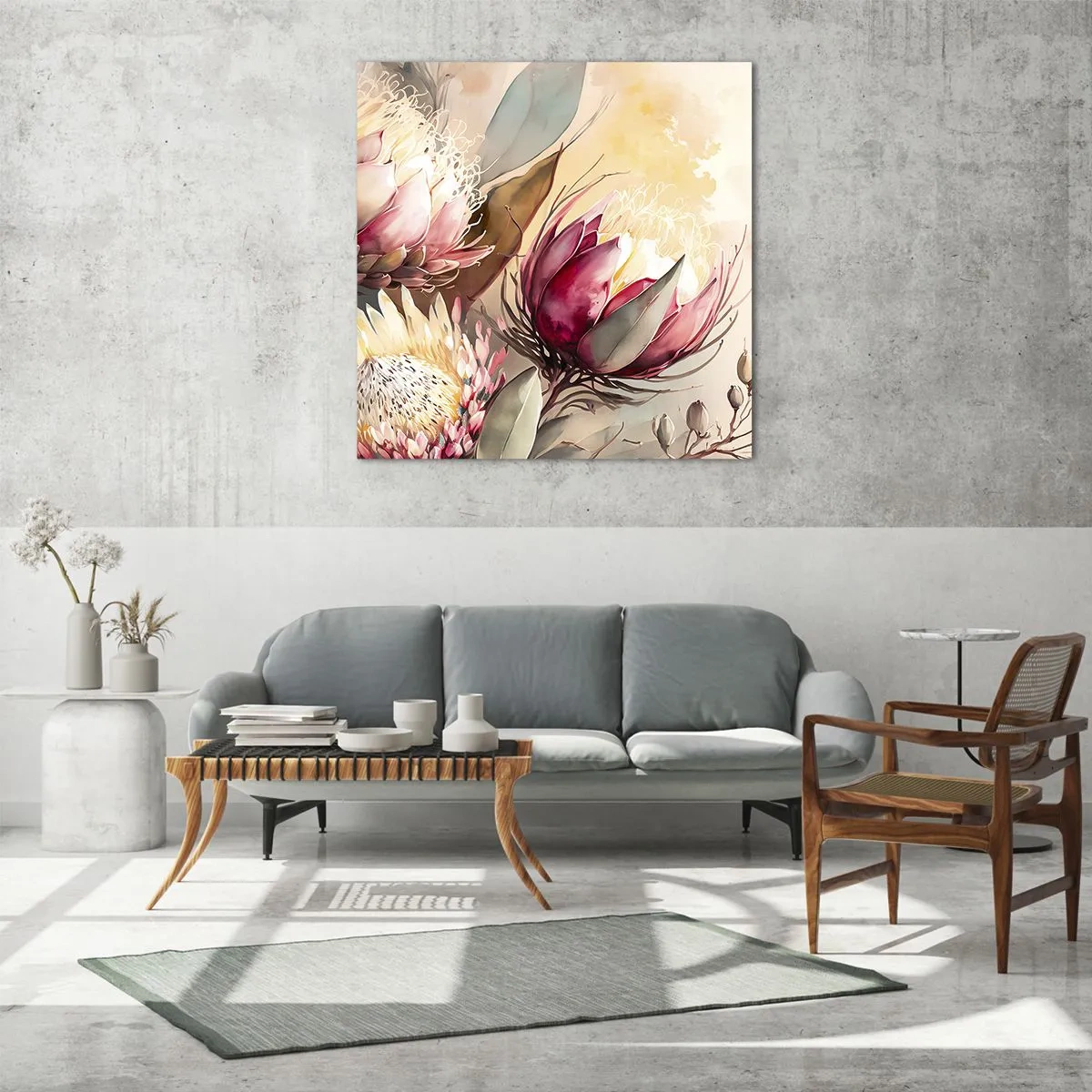 Obraz na skle - Z profilu a en face - 50x50 cm