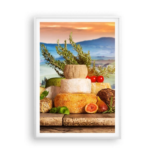 Plagát v bielom ráme - Talianska radosť zo života - 70x100 cm