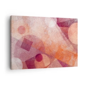 Obraz na plátne - Abstraktné geometrické tvary v pastelových odtieňoch ružovej - 70x50cm - Geometrické premeny na ružové - Moderná nástenná dekorácia do obývacej izby a spálne ARTTOR