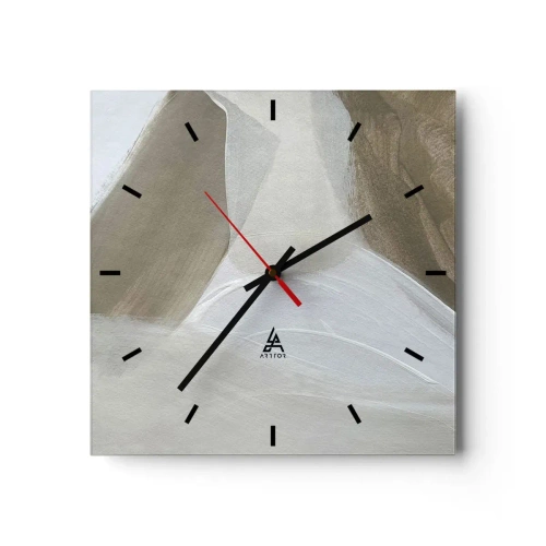 Nástenné hodiny - Vlna bielej - 30x30 cm