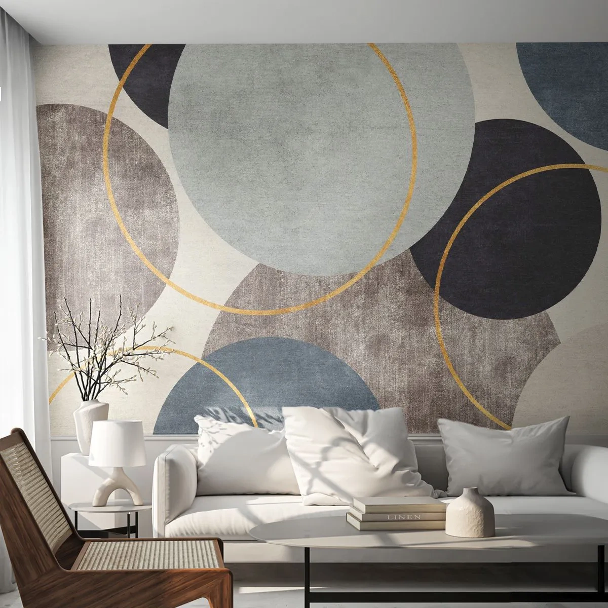 Fototapeta Premium Sand - Kruh za kruhom - Okresy, Minimalistický, Kus - 200x140 cm