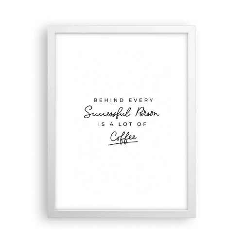 Plagát v bielom ráme - Tajomstvo úspechu - 30x40 cm