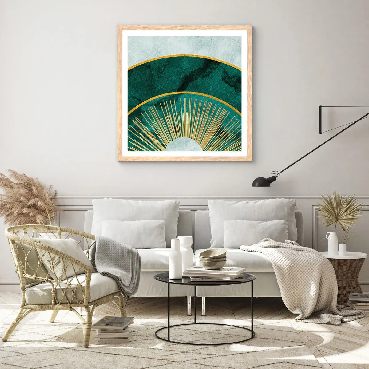 Plagát v ráme zo svetlého duba - Iná slnečná sústava - 50x50 cm