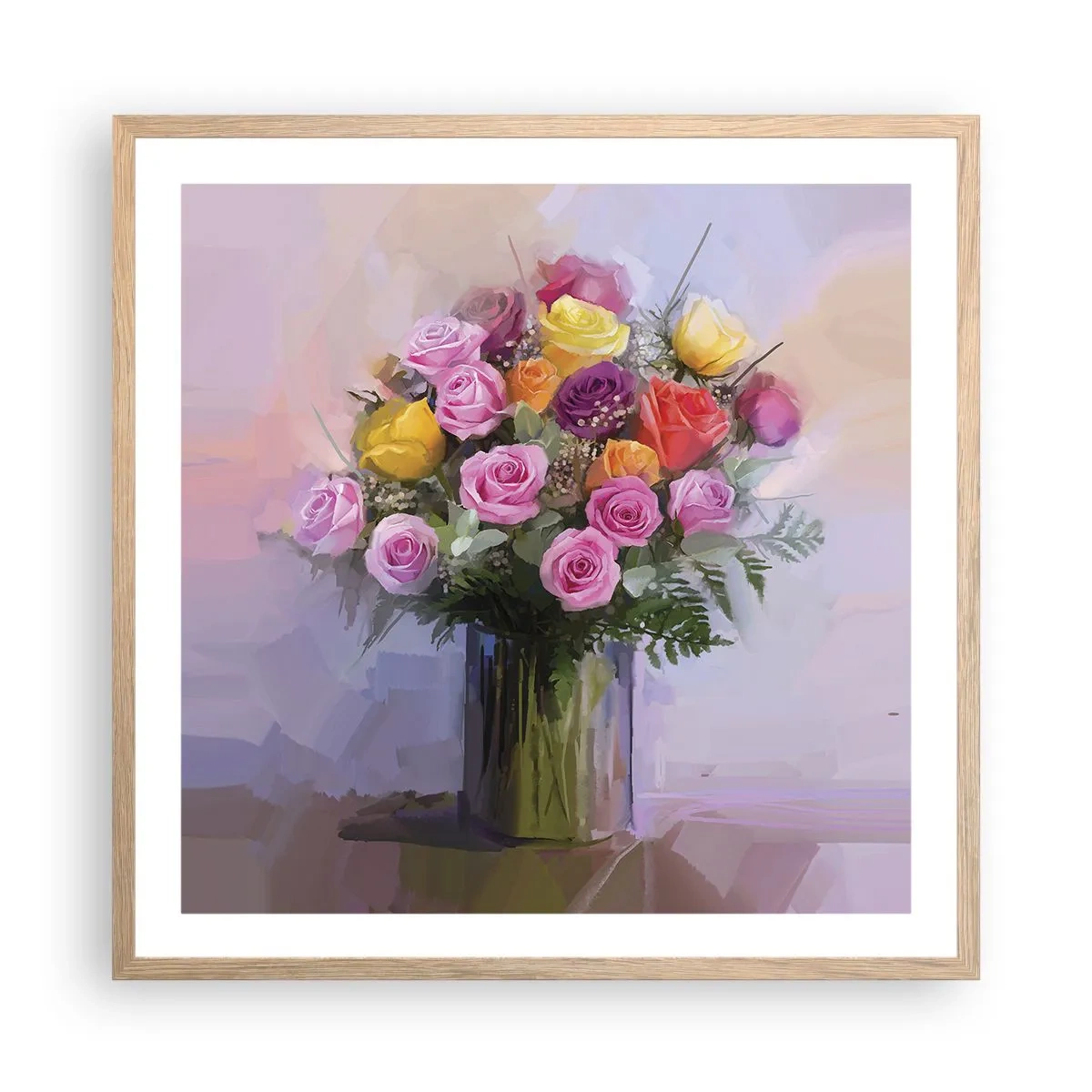 Plagát v ráme zo svetlého duba - Zachytená krása - 60x60 cm