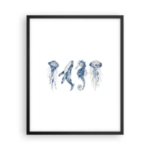 Plagát v čiernom ráme - Morská divočina - 40x50 cm