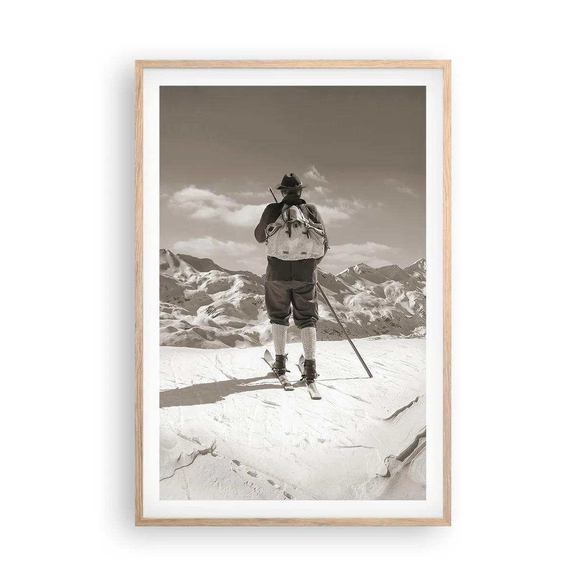 Plagát v ráme zo svetlého duba - Rovnaké hory - 61x91 cm