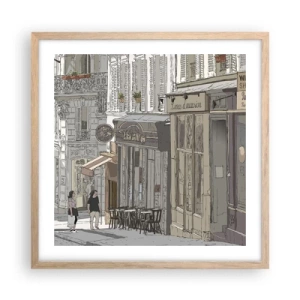 Plagát v ráme zo svetlého duba - Mestské radosti - 50x50 cm