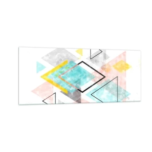 Obraz na skle - Geometrická hračka - 100x40 cm