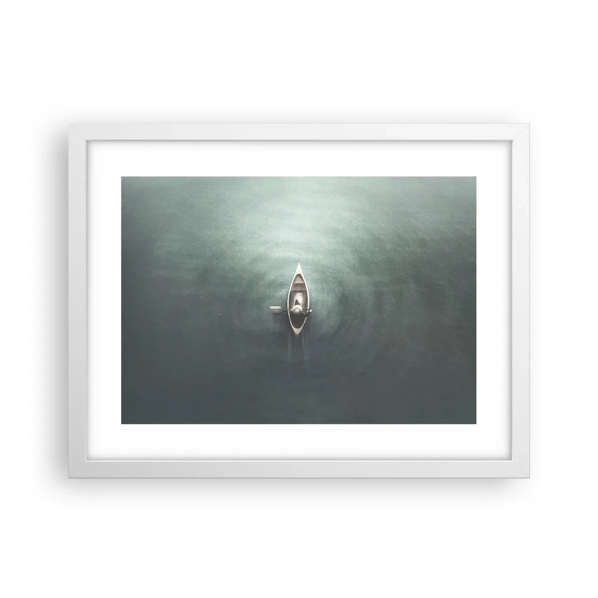 Plagát v bielom ráme - Cez mesačné jazero - 40x30 cm