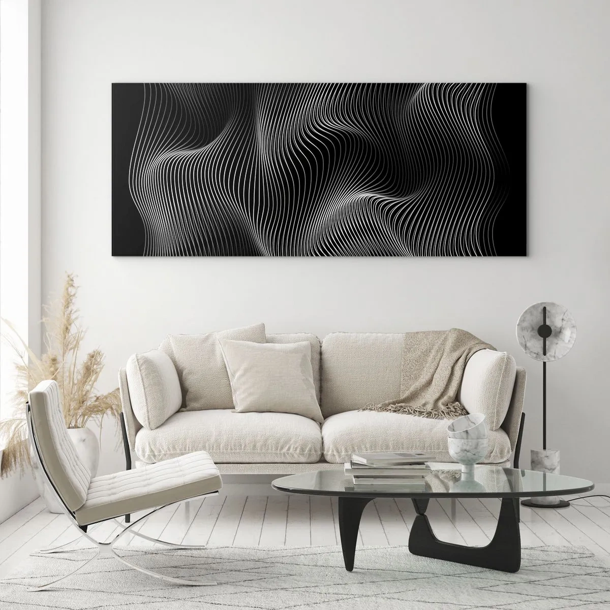 Obraz na skle - Tanec svetla v priestore - 100x40 cm
