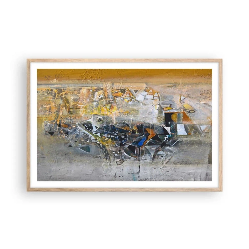 Plagát v ráme zo svetlého duba - Všetko sa podarí - 91x61 cm