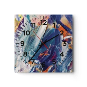 Nástenné hodiny - Chaos farieb - 30x30 cm