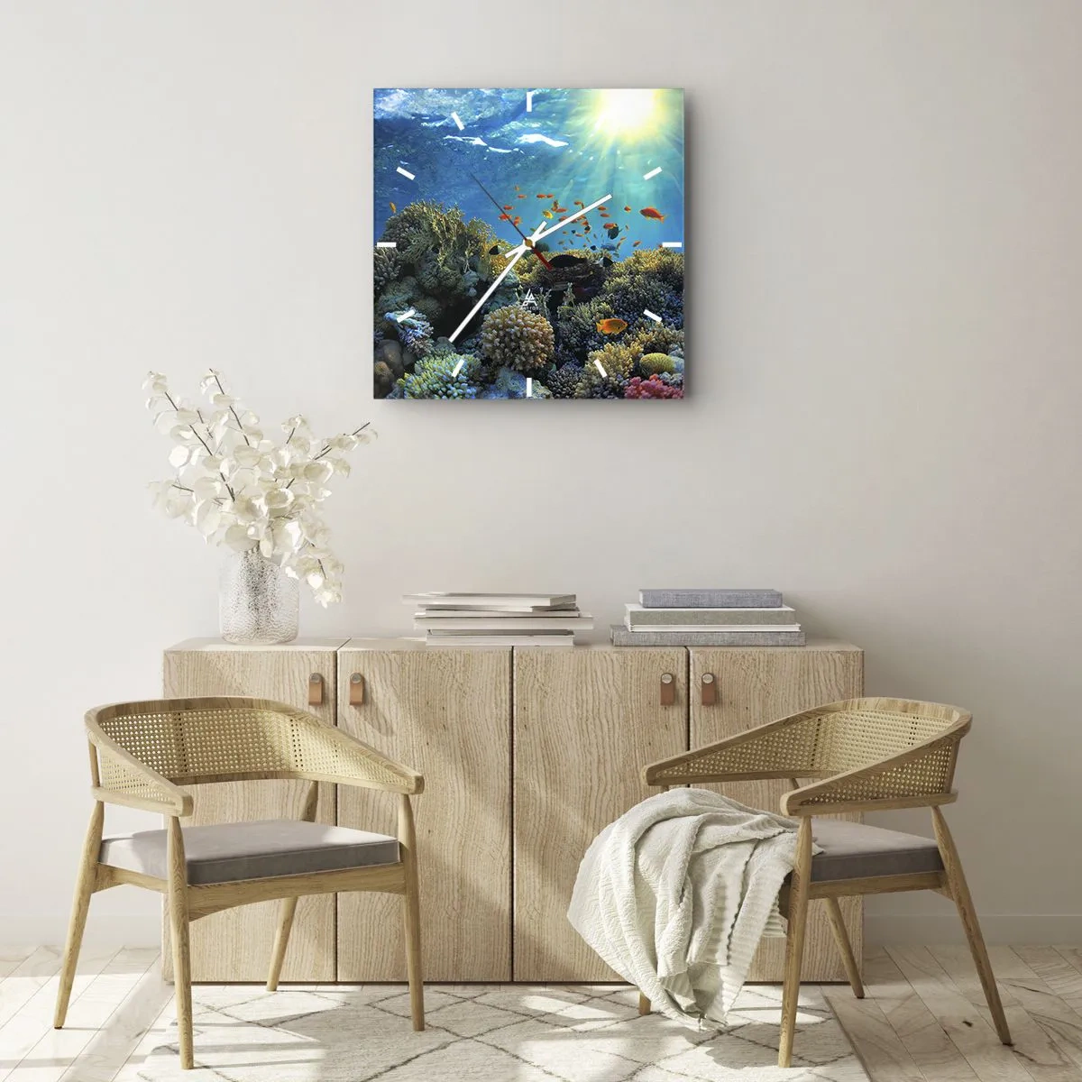 Nástenné hodiny - Podvodné poklady - 30x30 cm