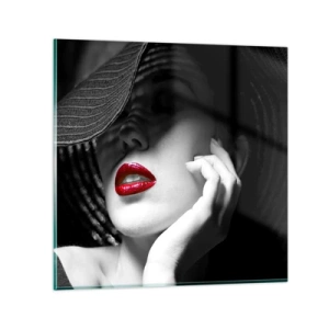 Obraz na skle - Štúdia v šarlátovej - 50x50 cm