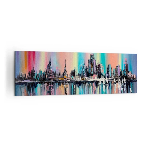 Obraz na plátne - Nočný prúd svetla - 160x50 cm