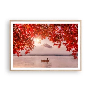 Plagát v ráme zo svetlého duba - V japonskom štýle - 100x70 cm