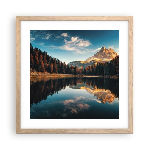 Plagát v ráme zo svetlého duba - Dvojitá krajina - 40x40 cm