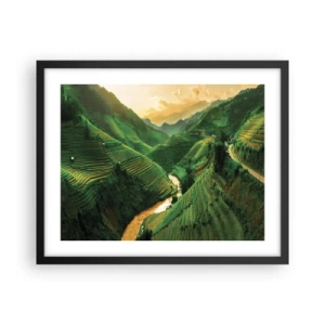 Plagát v čiernom ráme - Vietnamské údolie - 50x40 cm