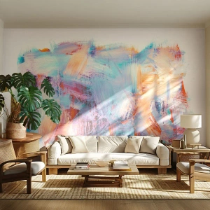 Fototapeta Premium Sand - Farebný neporiadok - Minimalistický, Pastel, Kus - 350x256 cm