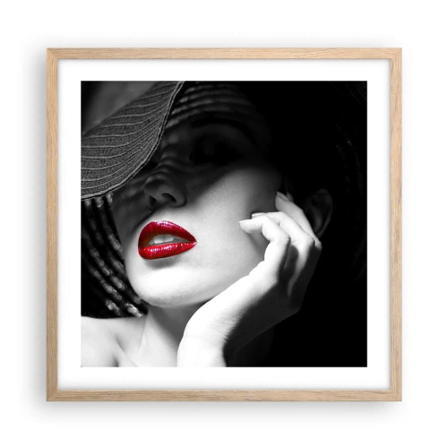 Plagát v ráme zo svetlého duba - Štúdia v šarlátovej - 50x50 cm