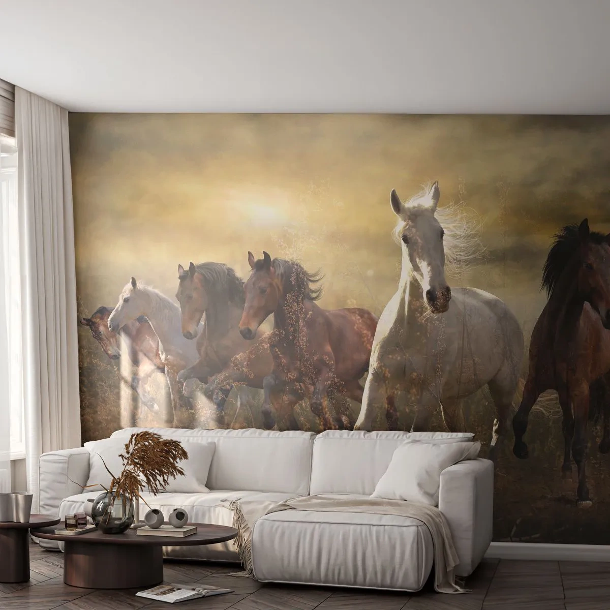 Samolepiaca Fototapeta Deluxe Sticker - Nech žije sloboda! - Zvieratá, Kôň, Cval - 250x175 cm