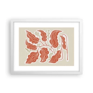 Plagát v bielom ráme - Ľudovo a koralovo - 40x30 cm
