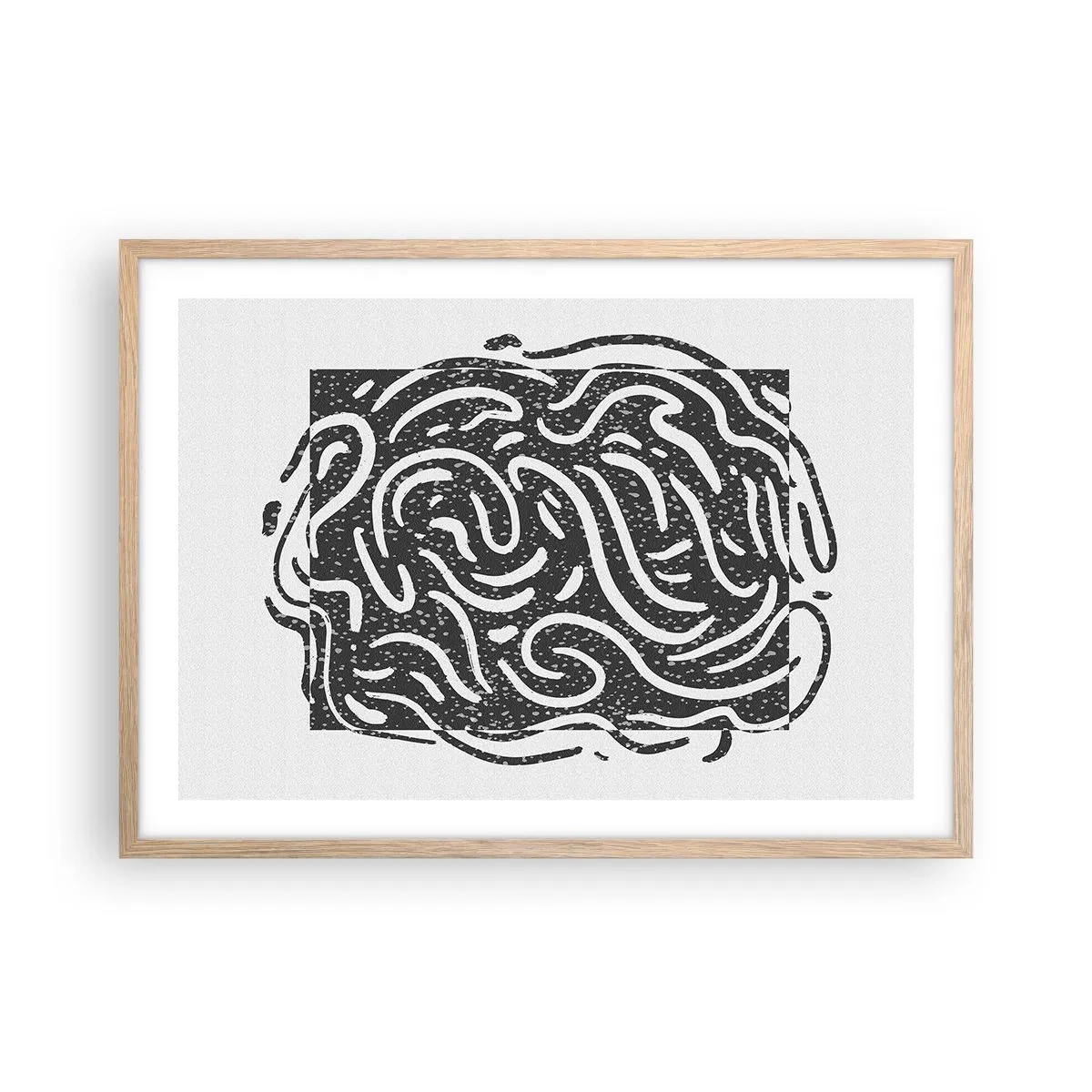 Plagát v ráme zo svetlého duba - Abstrakcia: tanec radosti - 70x50 cm