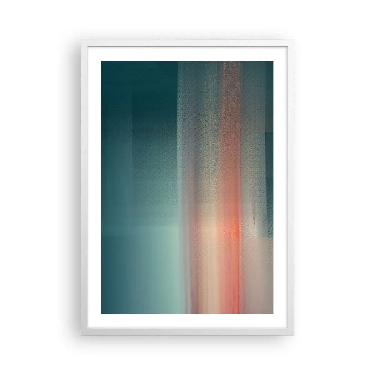 Plagát v bielom ráme - Abstrakcia: vlny svetla - 50x70 cm