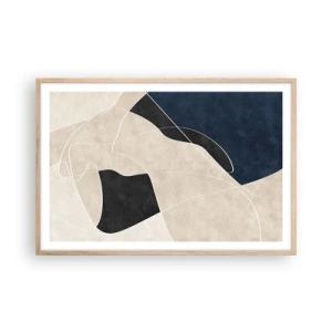 Plagát v ráme zo svetlého duba - Abstraktná kompozícia – kontrast farieb - 91x61 cm