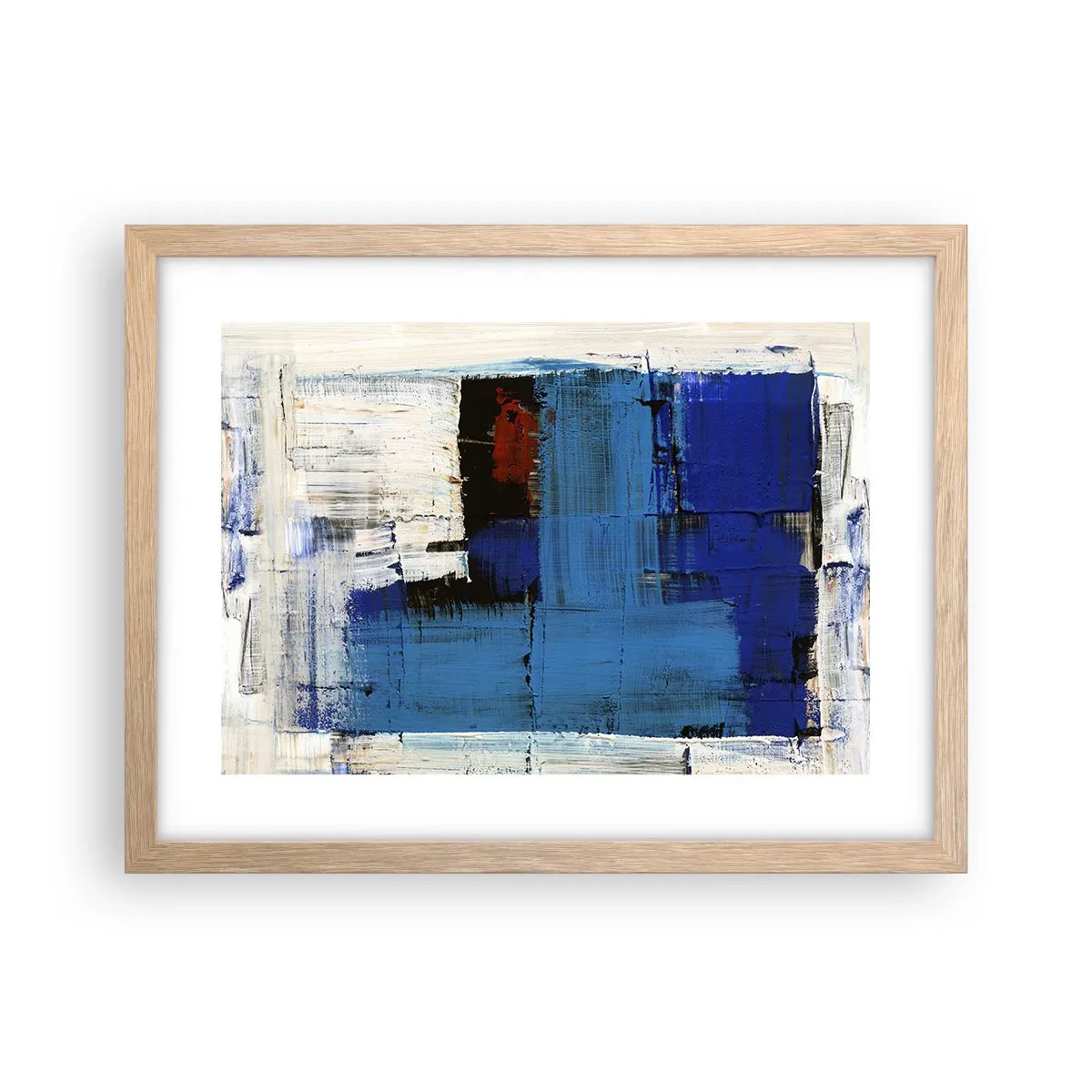 Plagát v ráme zo svetlého duba - Tajomstvo modrej - 40x30 cm