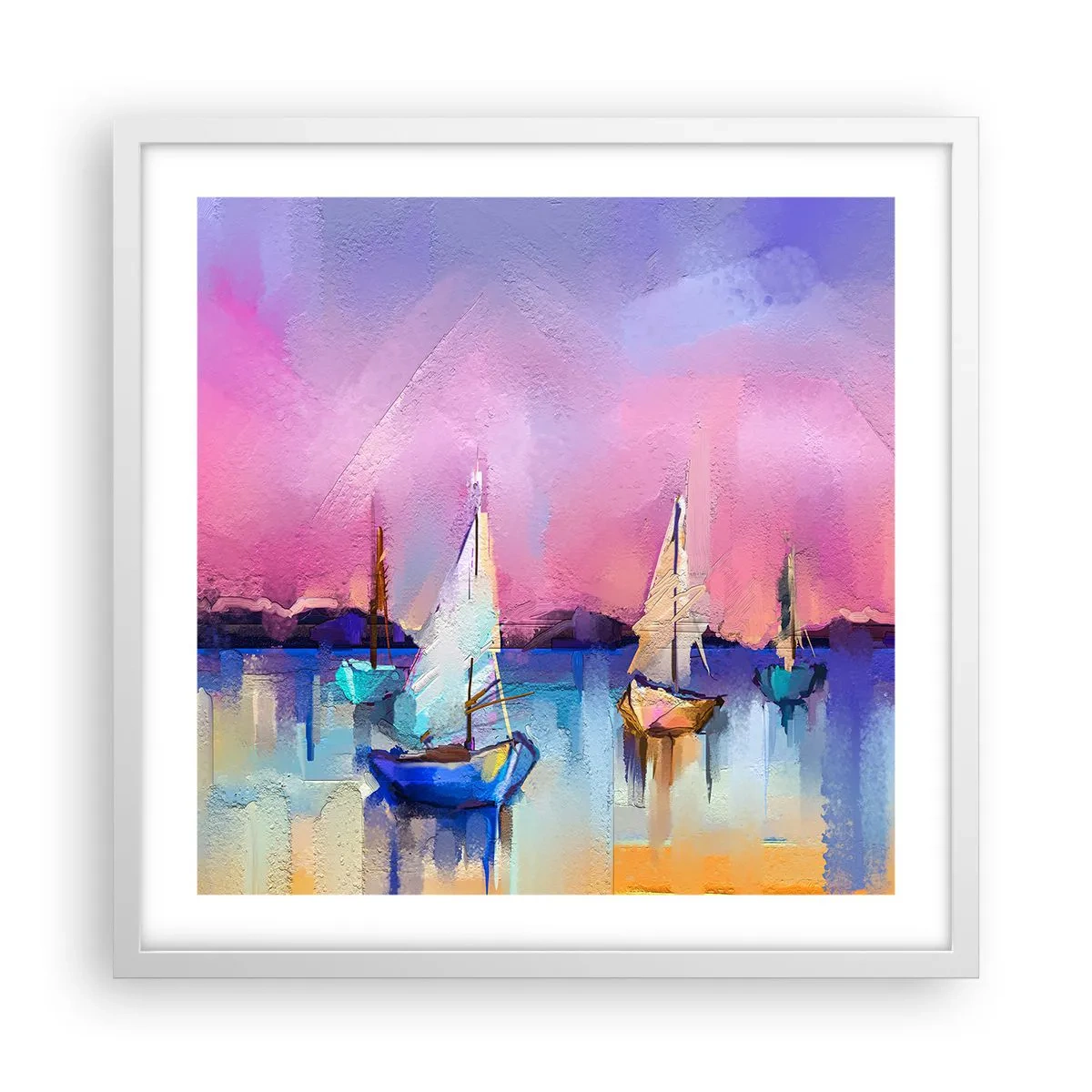 Plagát v bielom ráme - Smer: široká voda - 50x50 cm