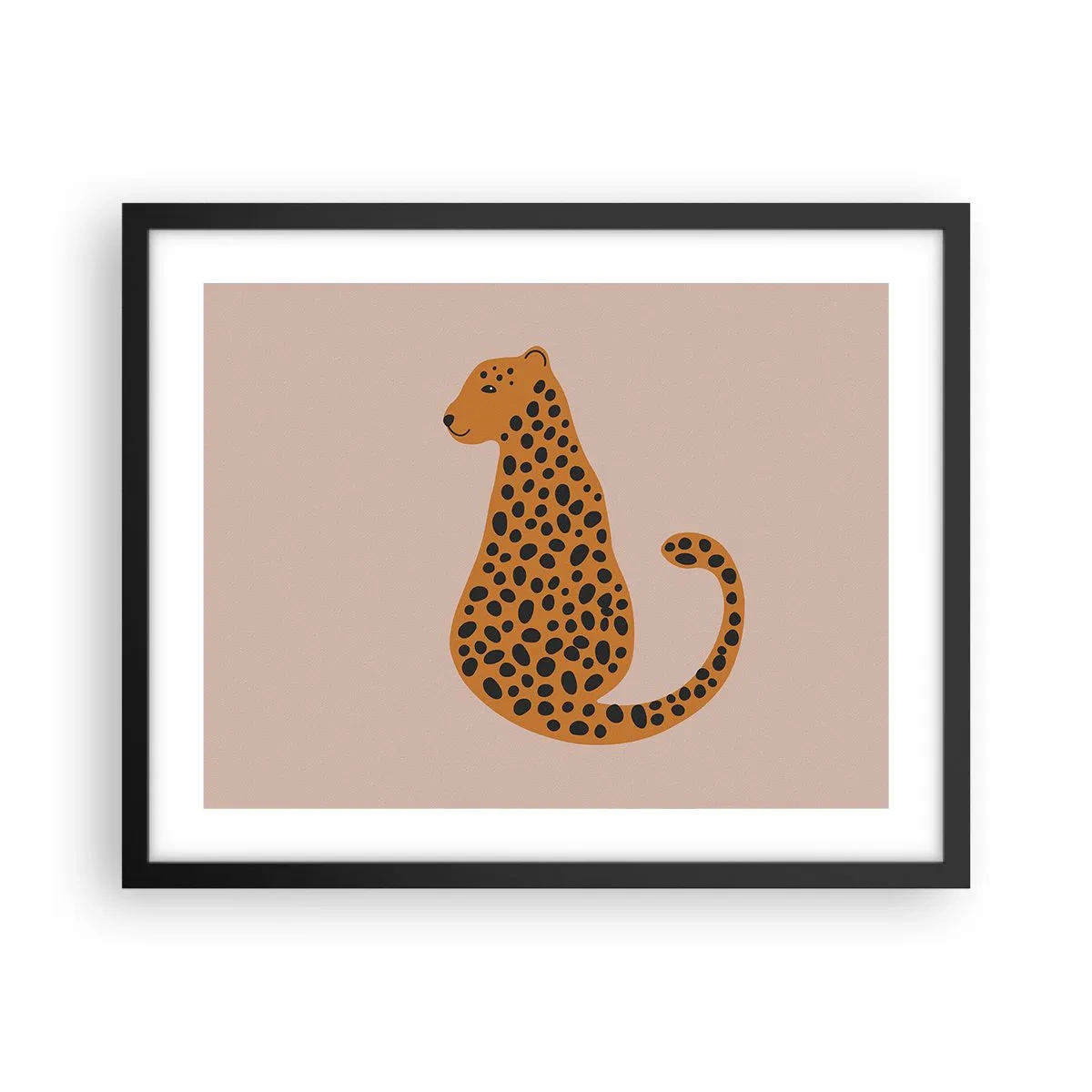 Plagát v čiernom ráme - Leopardný vzor je v móde - 50x40 cm
