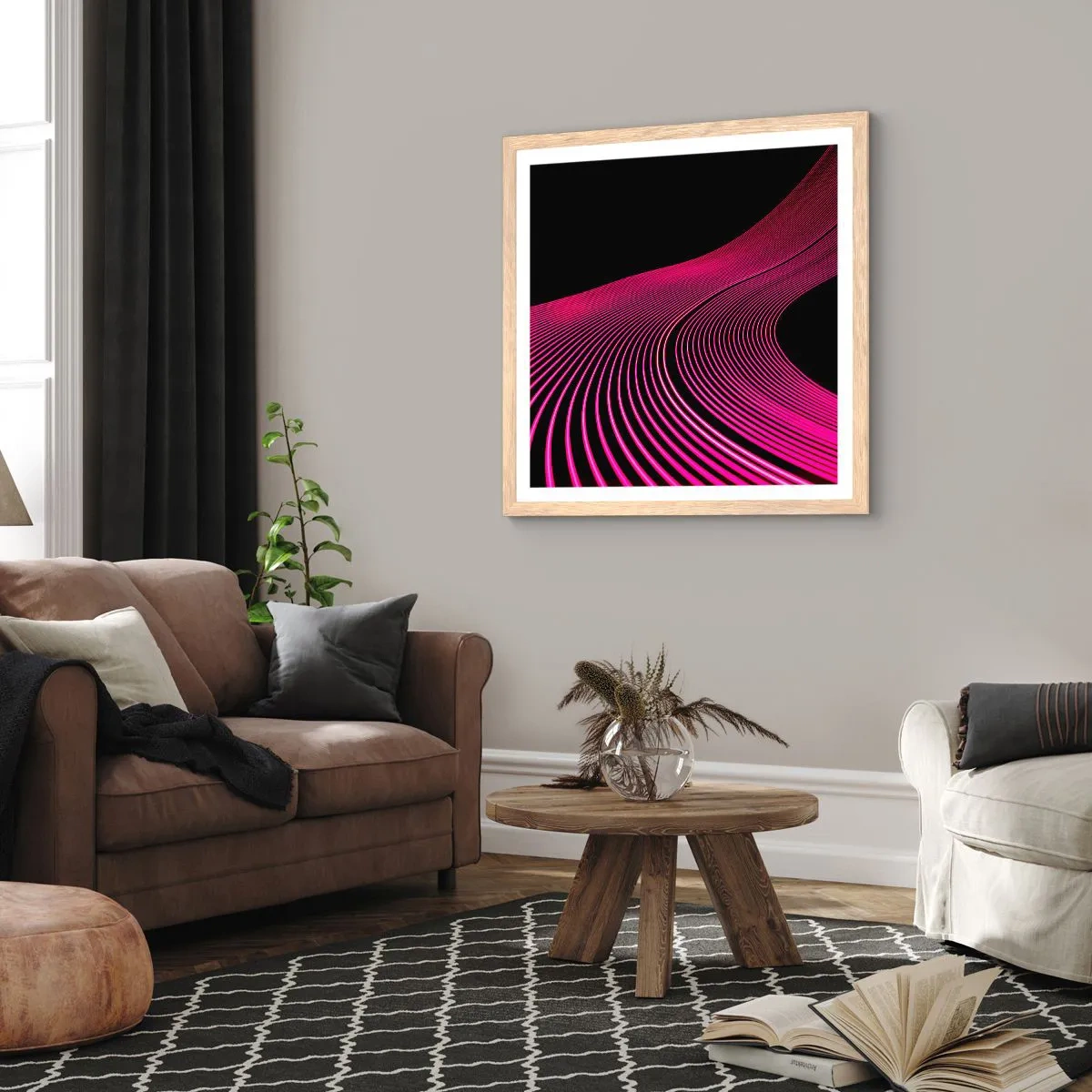 Plagát v ráme zo svetlého duba - Bulvár svetla - 40x40 cm