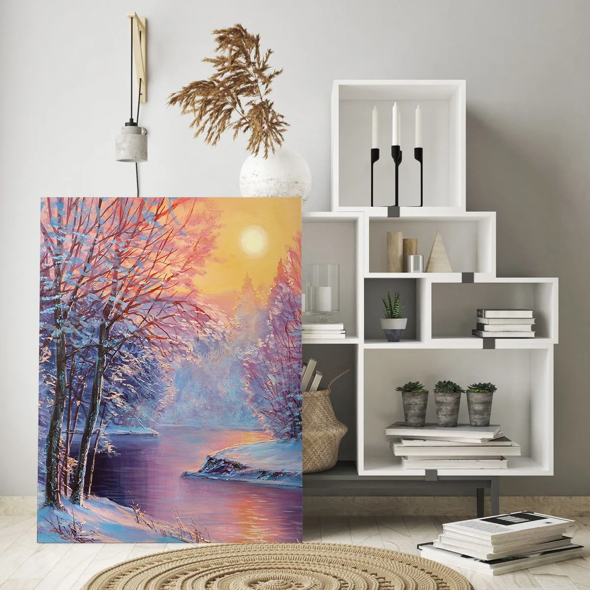 Obraz na skle - Farby zimy - 50x70 cm