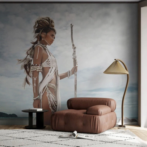 Fototapeta Standard Eco - Kráľovná trópov - Žena, Etnické šaty, kmeň - 500x350 cm
