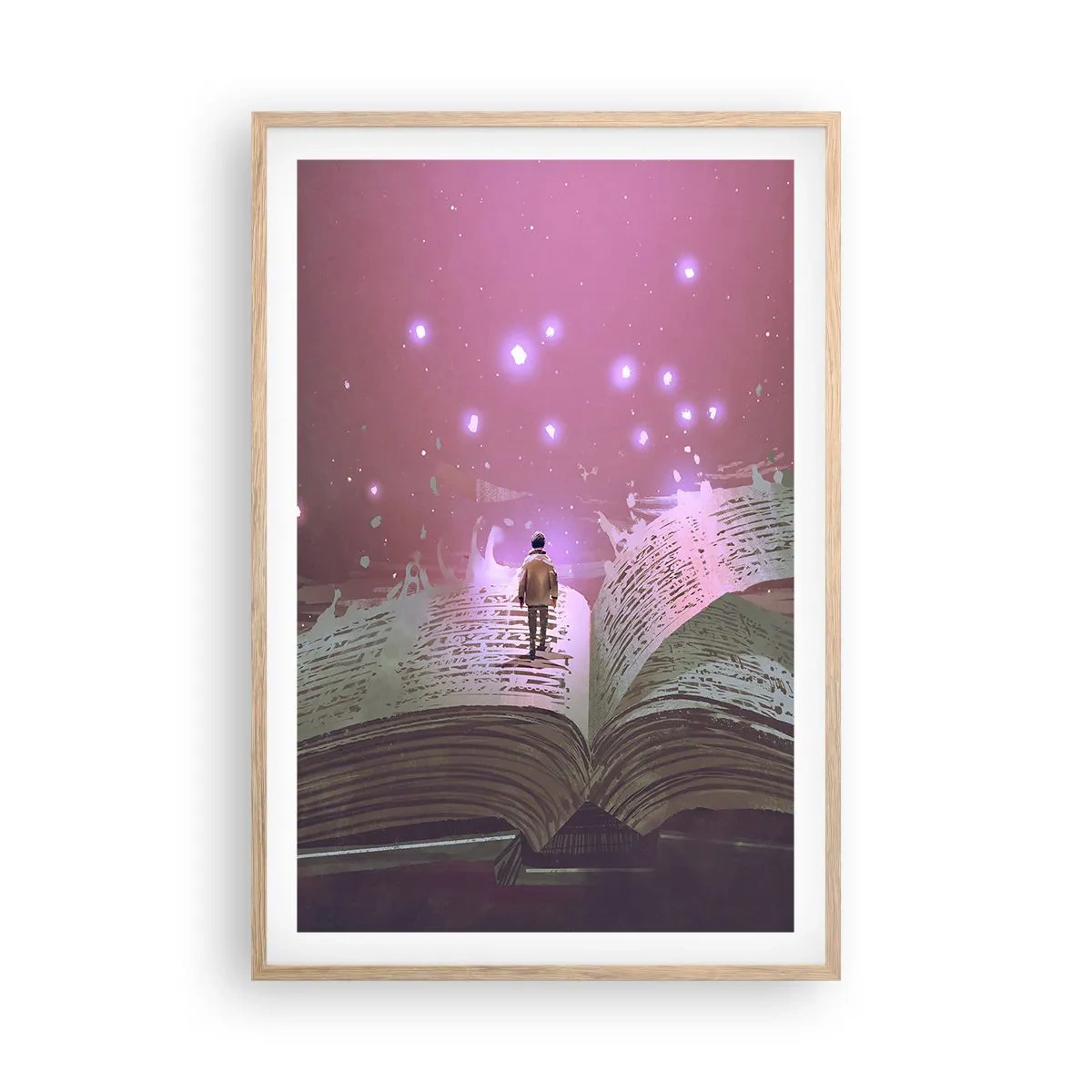 Plagát v ráme zo svetlého duba - Pozvánka do iného sveta - prečítaj! - 61x91 cm