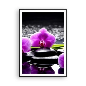 Plagát v čiernom ráme - Utopiť v tichu a pokoji - 70x100 cm