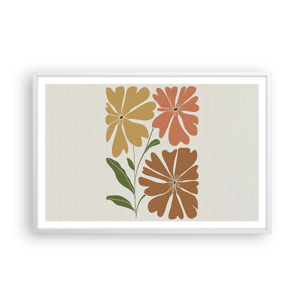 Plagát v bielom ráme - Príroda a geometria - 91x61 cm