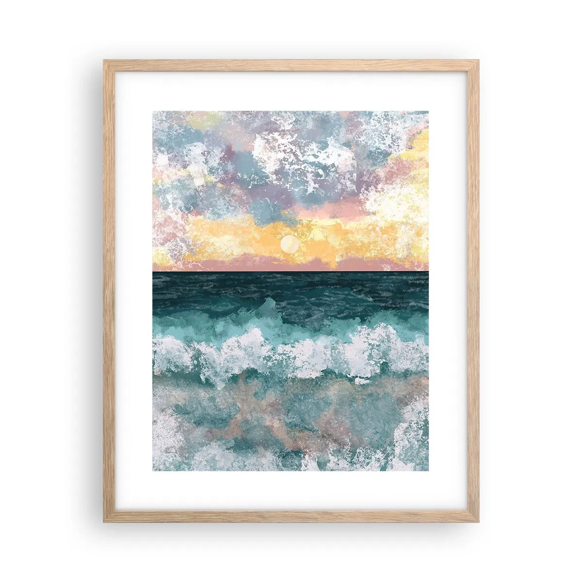 Plagát v ráme zo svetlého duba - Voda, svetlo, vzduch - 40x50 cm