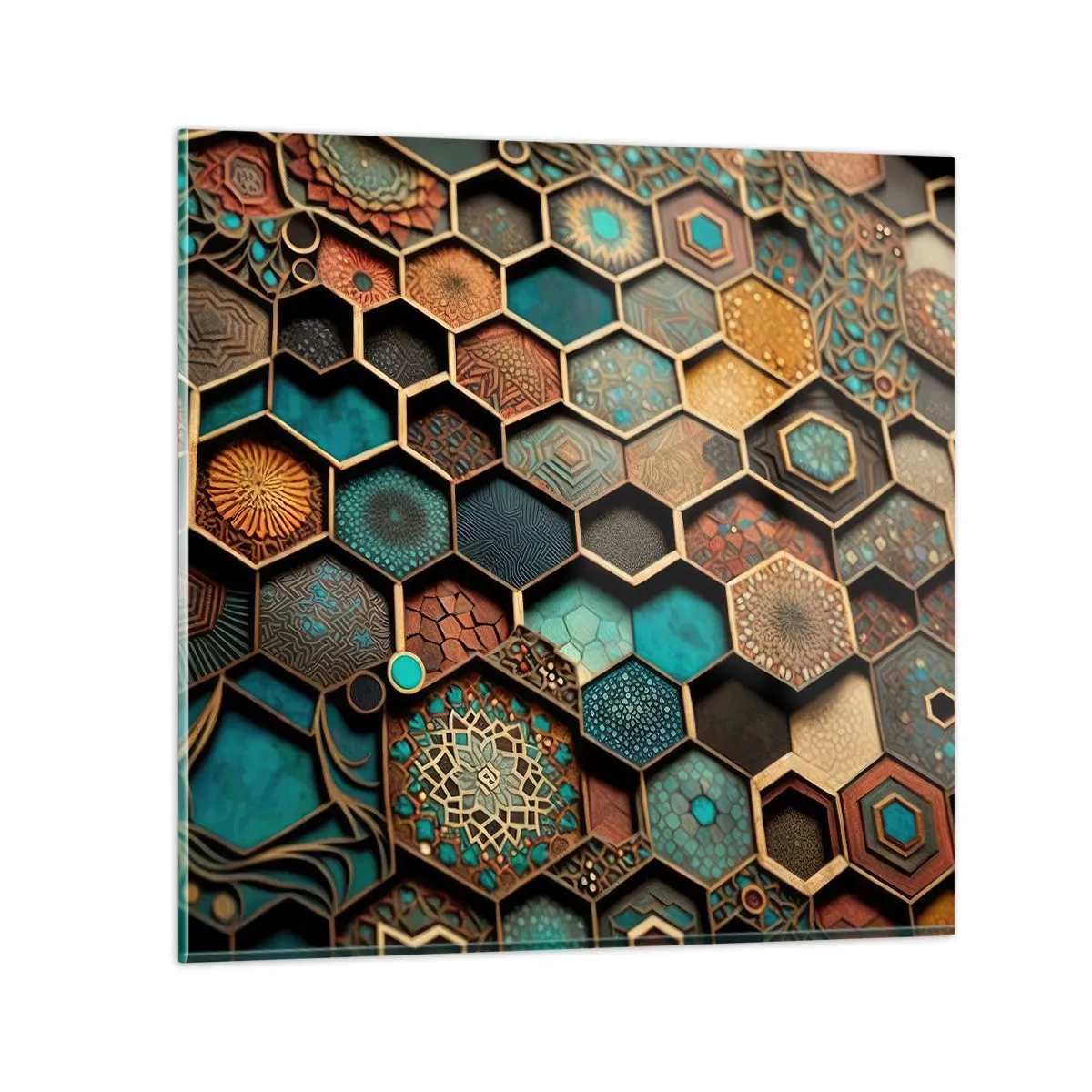Obraz na skle - Arabské ornamenty – variácia - 60x60 cm