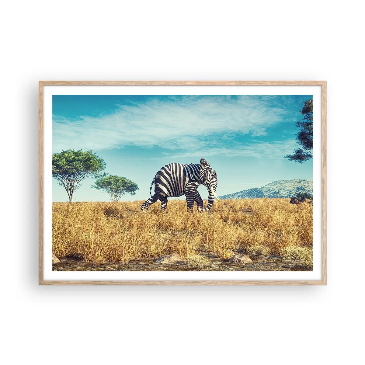 Plagát v ráme zo svetlého duba - Šedá už nie je v móde - 100x70 cm